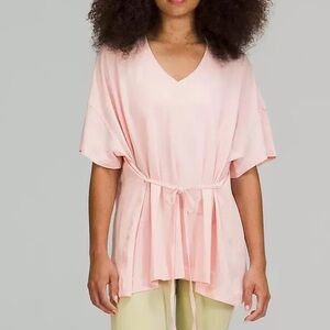 Lululemon Side Tie V Neck T Shirt In Pink Size 8